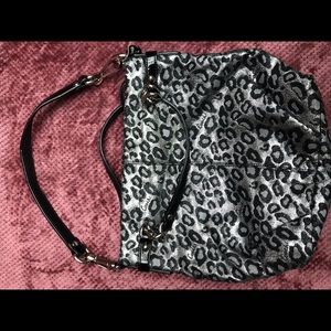 Coach Silver Leopard Print Purse
